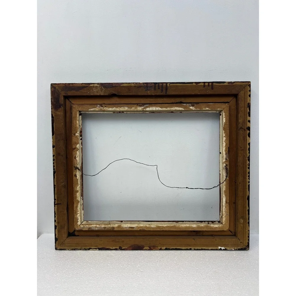 Vintage Ornate Gesso Picture Frame Dark Stain Antique Old Scrollwork Fits 16x20